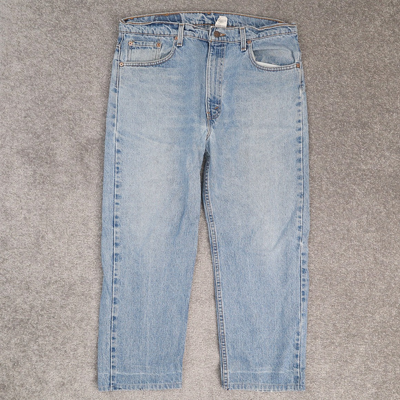 VTG Levi's 505 36x25 Regular Fit Straight Leg Light Wash Blue Denim Jeans - Picture 1 of 10